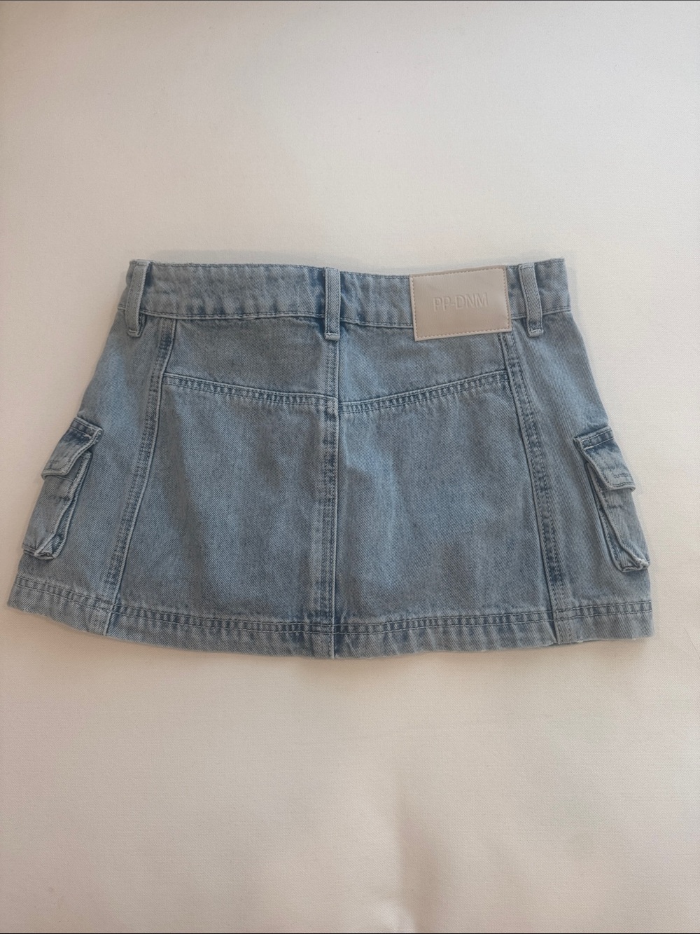 Prada Light Blue Denim Cargo Mini Skirt - Picture 2 of 3